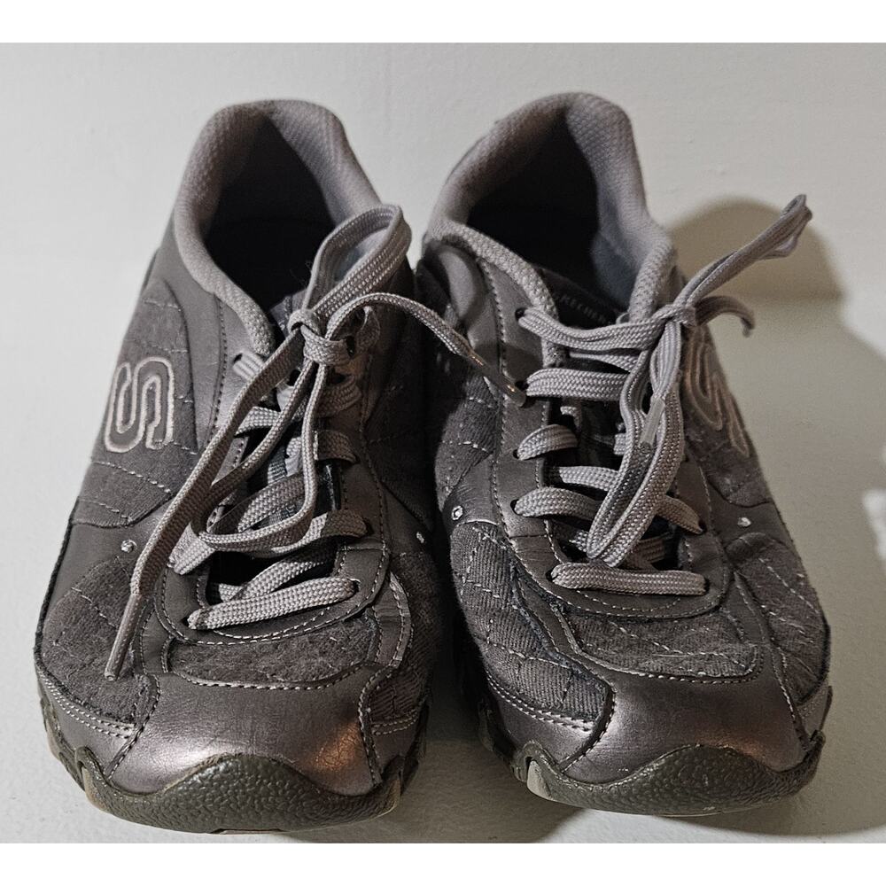 Skechers Bikers/Bling Sneakers, #21375, Grey/Silver, Womens US Size 6